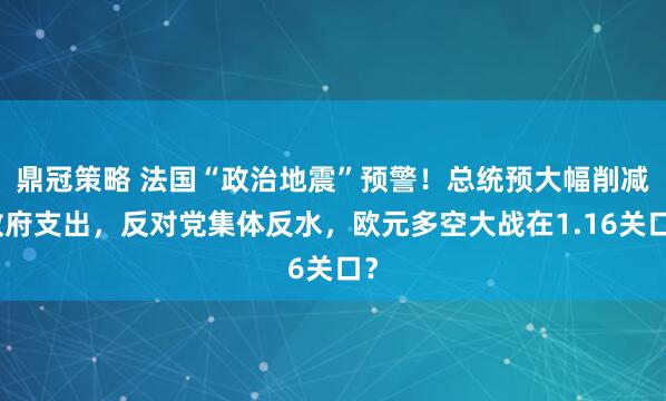 鼎冠策略 法国“政治地震”预警！总统预大幅削减政府支出，反对党集体反水，欧元多空大战在1.16关口？